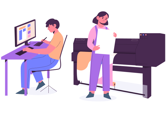 woman printing documents