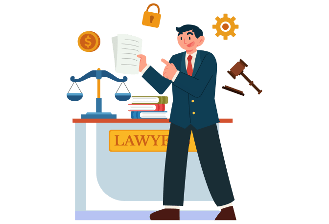 lawyer is carrying legal documents