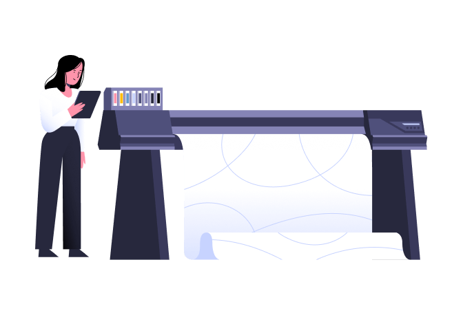 woman printing documents