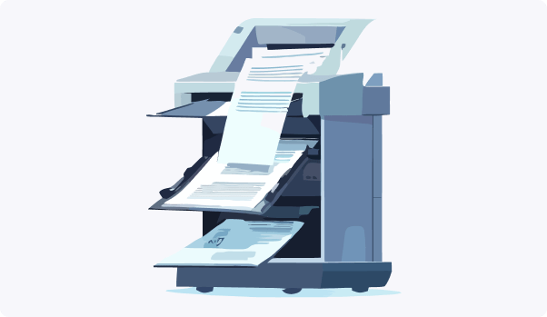 man in front of a print machine with a colorful large printer