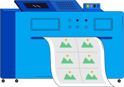 printing machine with a colorful large printer