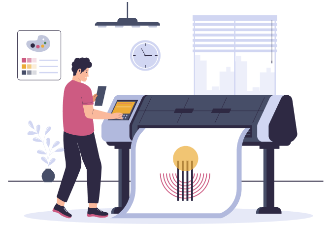 woman printing documents