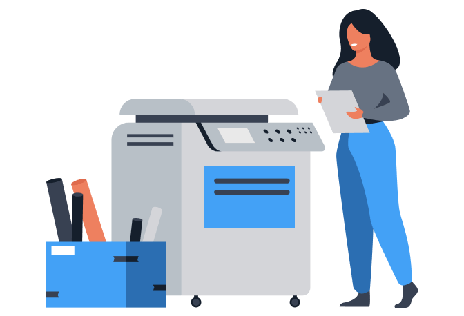 woman printing documents