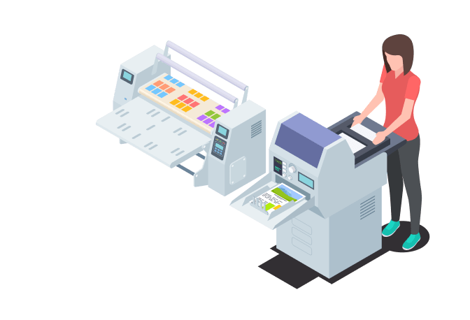 woman printing documents