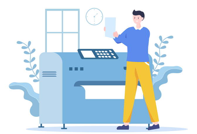 woman printing documents